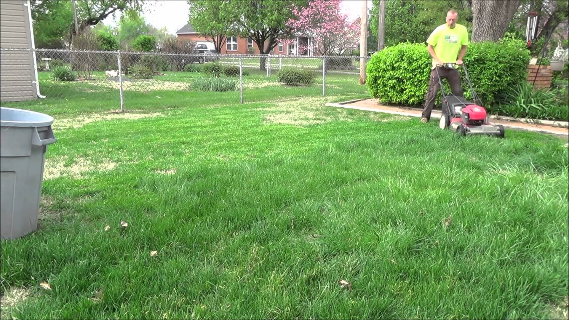 man mowing his lawn